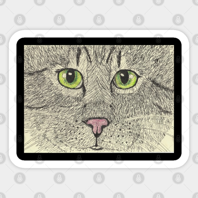 cat face Sticker by SamsArtworks